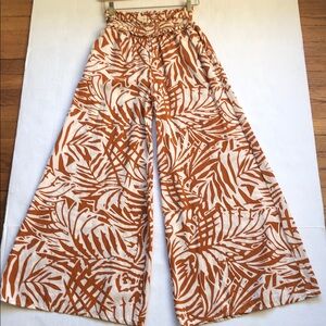 Patrons of Peace Wide Leg Flowy Tropical Print Boho Pants Size XS